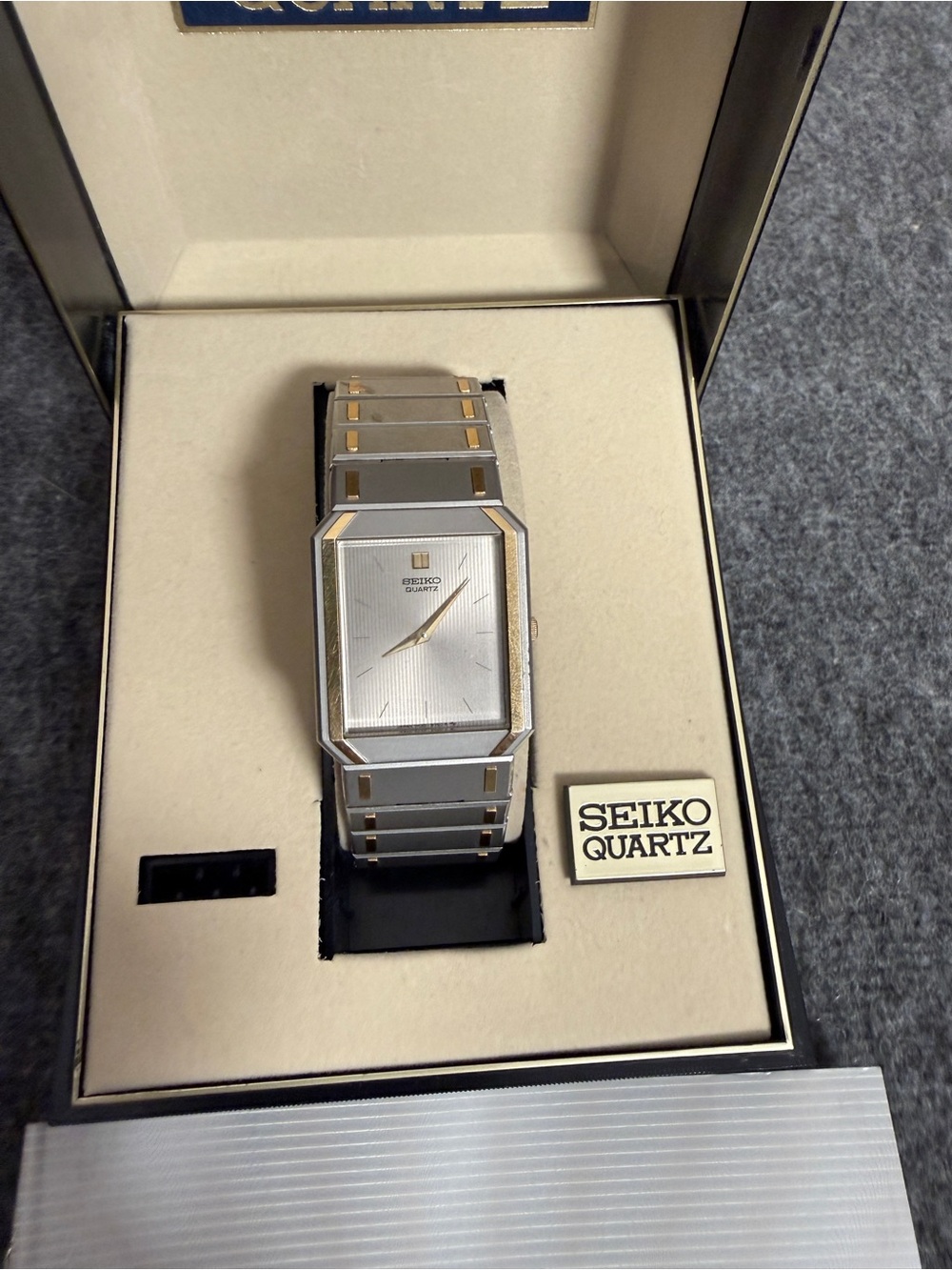 Seiko Two-Tone Silver and Gold Rectangular Dress Watch - Picture 2 of 9